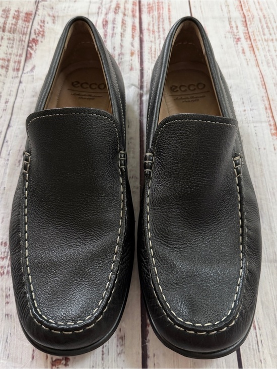 Ecco Other - ECCO Men’s Black Leather Loafers EU 45 US 11-11.5